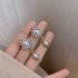 Preview: 360Home Silber pin Perle luftige Vintage Ohrringe E2505 weiß